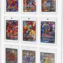 Acrylic Trading & Sports Card Display Frame - 9-Slot Wall/Desktop Holder for Baseball, Pokemon, Hockey Cards, UV-Protected with Magnetic One Touch Holders & Ad Nails