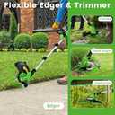 20V 12" Cordless String Trimmer With 2 X 4.0ah Battery and Charger, Electric Grass Trimmer Battery Powered Eater String, Edger Lawn Tool Grass Cutter With 8pcs Line, Lawn Mover For Yard, Garden, Green