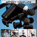 Deep Tissue Massage Gun, Portable Percussion Muscle Massager with 30 Speeds & 6 Attachments, Handheld Electric Back & Neck Massager for Pain Relief
