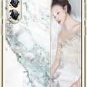 Marble Case for Samsung Galaxy S24 FE 5G, Soft Silicone Clear TPU Case for Women, Cute White Blue Marble Pattern Slim Anti-Scratch Shockproof Protective Cover for Samsung S24 FE 6.7-inch (Snowy)