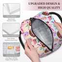 Pink Donut Lunch Bag for Woman Reusable Cute Colorful Dessert Dougnut Leakproof Insulated Lunch Box Cooler Tote Bag Food Snack Container for Men Woman Adult Work Travel Picnic