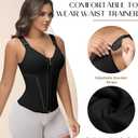 SHAPSHE Waist Trainer Corset for Women Tummy Control Sport Workout Body Shaper Vest for Women Postpartum Gym Zipper and Hooks (Black)
