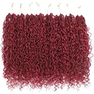 7 Packs Curly Faux Locs Crochet Hair 18 Inch Goddess Locs Crochet Hair, Hippie Locs, Boho Style Synthetic Braids Hair Extensions (18 Inch,7 Packs, BUG#）