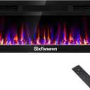 36 Inch Electric Fireplace Recessed and Wall Mounted, Fireplace Heater and Linear Fireplace, Ultra-Thin Electric Fireplace, Low Noise, with Timer, Remote Control, Adjustable 12 Flame Color, 750/1500W