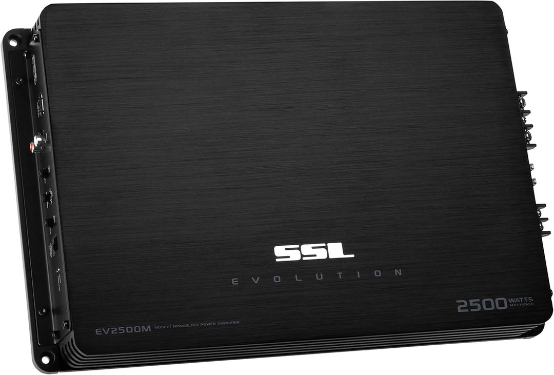 Sound Storm Laboratories EV2500M Evolution 2500 Watt, 2 Ohm Stable Class A/B, Monoblock, MOSFET Car Amplifier with Remote Subwoofer Control