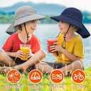 Toddler Baby Sun Hat Kids Summer Beach Essentials Adjustable Beach Hats with Bucket Wide Brim for Boys Girls Age 0-14 Years