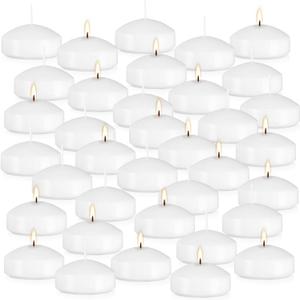 36 Packs 3-Inch Floating Candle Set, White,Unscented Soy Candles for Weddings, Pool Parties, Holiday Table Decorations, Home Decor and More Burn for 8+ Hours.