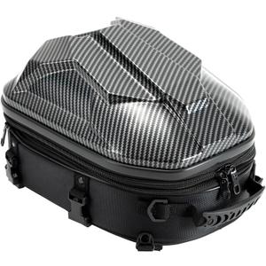 SUNPIE Motorcycle Tail Bag 15L-20L Expandable Motorcycle Backpack Helmet Bag ABS Hard Shell Waterproof Motorbike Storage Bags, Dual Use Luggage Rucksacks with Storage(Carbon)