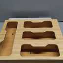 Bamboo Food Storage Bag Organizer for Drawer with Foil & Plastic Wrap Dispenser  4 in 1 Premium Kitchen Drawer Organizer for Gallon, Quart & Sandwich Bags