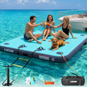 Inflatable Floating Dock for Water Activities, 10FT Water Mat With Non-Slip Surface, Load Capacity 450–900 lbs, Capacity for 3-8 People, Water Platform for Lake, Pool, Beach & Ocean