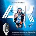 4K Thumb Action Camera with Memory Card Mini Body Camera WiFi Magnetic Clip Wearable Hands-Free Recording POV Camera Waterproof case Mount Anywhere for Sports Vlogging Cycling (Black, 64, GB)