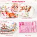 Kochorie 175 Pieces Easter Paper Plates and Napkins Disposable Colorful Eggs Easter Bunny Flower Tableware Set 7 Inch & 9 Inch Plates Napkins Cups Cutlery for Spring Holiday Party Decor, Serve 25
