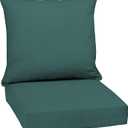 Arden Outdoor Deep Seat Cushion Set, 24 in x 24 in, Weather-Proof, Rain-Proof, Fade Resistant Patio Cushion for Chair, Sofa, and Couch Peacock Blue Green Texture