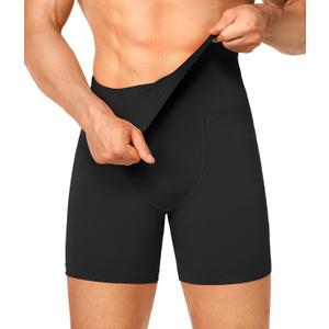 Nebility Shapewear Men Compression Shorts - Slimming Body Shaper Tummy Control Underwear Boxer Briefs (Black, M)