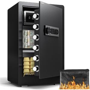 DAYI Safe Box, 4.0 Cubic Feet Home Safes with Fireproof Waterproof Bag, Security Safe for Money Cash Documents, Digital Keypad, Dual Alarm System, Removable Shelf - D-70 Basic DAYI Safe Box, 4.0 Cubic Feet Home Safes with Fireproof Waterproof Bag, Security Safe for Money Cash Documents, Digital Keypad, Dual Alarm System, Removable Shelf - D-70 Basic