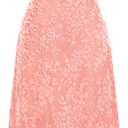 BTFBM Women's Summer Dress Sleeveless Spaghetti Strap Midi Dress Sexy Cowl Neck Floral Cocktail Dress Party Dresses (Pink, L)