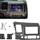 HECASA Car Radio Dashboard Kit Compatible with 2006-2011 Honda Civic Trim Bezel Panel Double 2 Din Install Dash Board Dark Gray