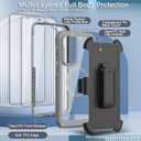 for Samsung Galaxy A36 5G Case, [Transparent & Holster Series] Belt Clip Full Body Shockproof Protective Cell Phone Cover with 2 Pack Tempered Glass Screen Protector (Gray/Clear)