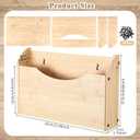 Suzile Wall Mounted File Holder Wood Magazine Holder Wall Hanging File Organizer for Office Mail Magazine Letter Paper Folder Organization (Wood Color)