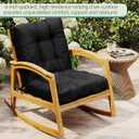 Outdoor Chair Cushions Set of 2, 42x21x4 Inch Patio Cushion for Dining/Rocking Chairs, High Back Soft Seat Pad with Ties, Indoor Outside Use, Fade-Resistant & Waterproof, Black