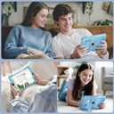 INFILAND Case for iPad 9th/8th/7th Generation 2021/2020/2019 10.2 inch Glitter Clear, Shockproof Protective Cute iPad 7/8/9 Gen Cover with Stand, Pencil Holder for Kids, Girls, Women (Blue)
