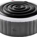 Tlswshsy 4.5 Ft Inflatable Hot Tub Cover- Energy Saving lid for Round Hot Tub- Foldable Protective Rain Overflow Cover for Outdoor Inflatable Hot Tubs (Black)