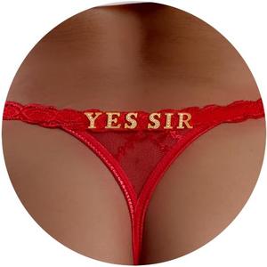 Sexy Underwear for Women Lace Panties Sexy Thong with Funny Rhinestone Letters for Couple Gifts (XL)