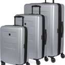 SwissGear 8020 Eclipse Hardside Expandable Luggage with Spinner Wheels, Ultimate Grey, 3-Piece Set (18/24/27)