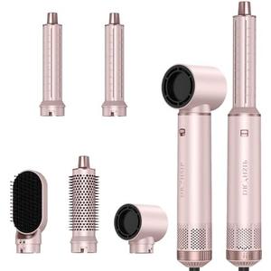 5 in 1 Hair Dryer Brush Set, Multi Ionic Air Styler Set, 800W Auto Wrap Air Hair Styler Without Heat Damage, Curl, Volumize and Straighten