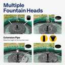 VIVOHOME Polyresin Bird Bath Bowl with Solar Fountain, 29 Inch Height Outdoor Freestanding Birdfeeder with Metal Stake, Capacity 1.4 Gallons, 5-Pronged Base, Green