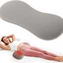 Heated Lumbar Support Pillow for Sleeping  Memory Foam Back Pillow for Bed, 3 Heat Levels & 8 Timers, Ergonomic Lower Back Pillow for Side, Back & Stomach Sleepers, Washable Cover (Large, Pebble Gray)