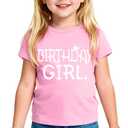 Birthday Girl Shirt Toddler Baby Girls Birthday Outfit Cotton T-Shirt (7-8 Years, Pink)