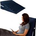 Hermell Memory Foam Wedge Pillow for Back Support, Post-Surgery Relief & Acid Reflux, Ergonomic Wedge Pillow for Bed - For Elevated Sleeping and Comfort - 10-inch (Blue)
