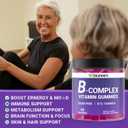 Vitamin B Complex with Vitamin C & Inositol Gummies, B Complex Vitamins for Women, Men & Adults, B Complex Gummy Vitamin B Supplement for Energy Immune Support