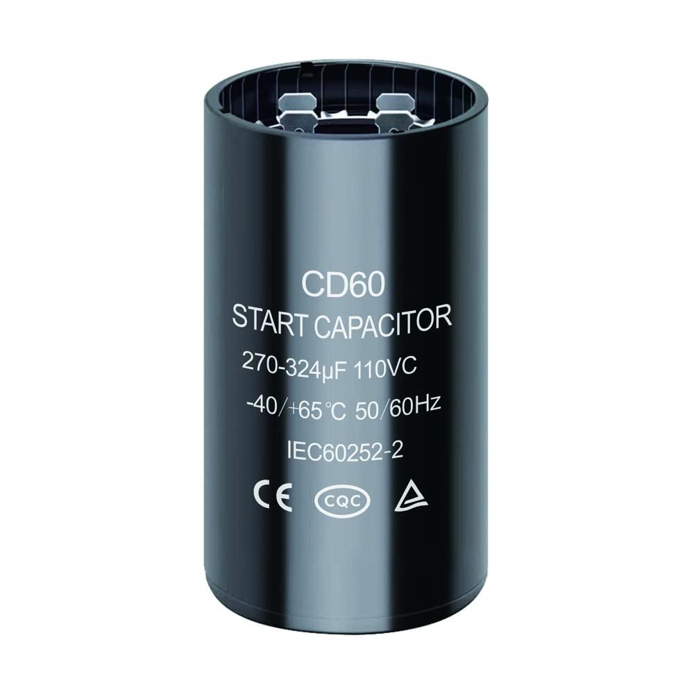 270-324 uf/MFD 110-125 VAC Round Start Capacitor 20% 50/60 Hz CD60 Round Motor Well Pump Start Capacitor (270-324 uf/MFD)