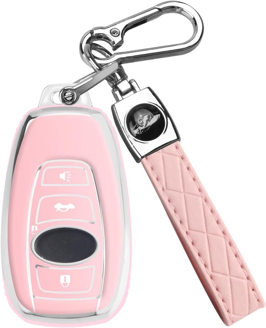 MILD EAST for Subaru Key fob Cover Case with Keychain, TPU Keys Case Shell Protector 4 Buttons fit for Subaru Outback Crosstrek Ascent Impreza Forester WRX BRZ Legacy