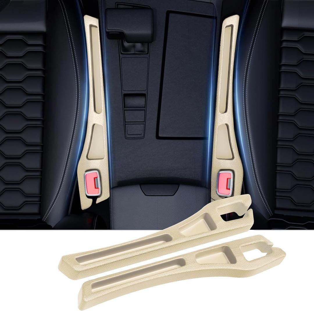 7F Car Seat Gap Filler Organiser,Between Seat Gap Filler, Centre Console Organiser, Universal Car Accessories, Fit SUV Truck Storage Beige