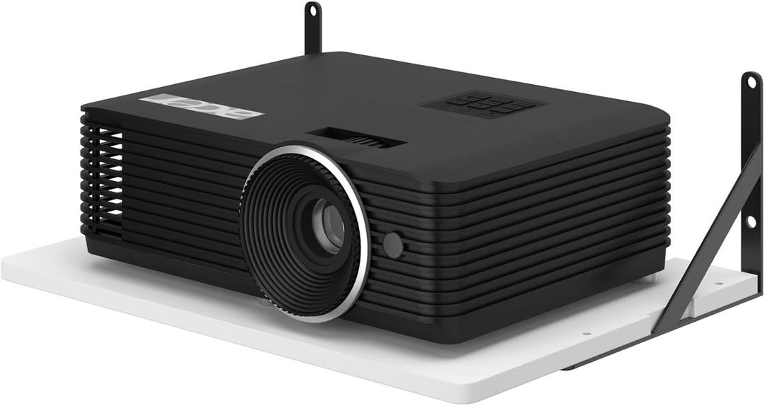 Black White Small Mini Projector Shelf for Wall, Cable Box / Router Shelf,Floating Projector Mount, Holder Stand Accessories