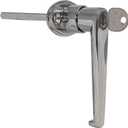 Buyers Products Company B2394L L-Type Locking Door Handle, Surface Mounted, 3-1/2 Inch Handle Length with CL001 Key, Lock for Trailer Doors, Metal Cabinets, Lockers, Outdoor Equipment Cabinets & More (5 x 5 x 5) Silver