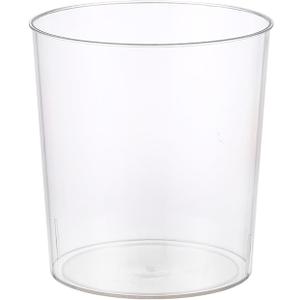 Bathroom Trash Can 6.5 x 5.7 x 6.1 Inch Small Trash Can Plastic Wastebasket Large Capacity Clear Round Garbage Can for Bathroom Bedroom Office Kitchen Dorm Room (S)