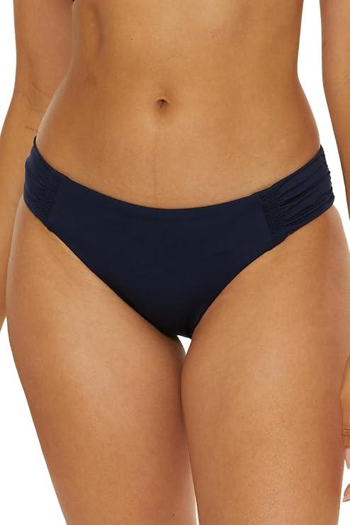 Trina Turk Monaco - Women's Shirred Side Hipster Bikini Bottom, Cheeky Coverage, Swimwear Separates for Women, Ink, 18