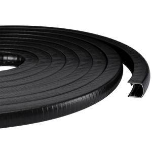 25ft U-Shape Edge Trim Fits 1/2" Edge, Rubber Strip with Metal Clips for Edges Protector, Black Edges Banding Strip for Sharp/Rough Surface, Tables, Cars, Door Frame, Boat & More