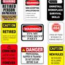 2 x Happy Retirement Party Decorations - 9PCS Signs, Retirement Gifts for Women & Men, Table Centerpieces Yellow Caution Logos on Door Windows Yard Garden Warning Retired Person On Premises Sign