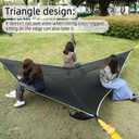 Triangle Hammock, 13ft Camping Hammock with 3 Ratchet Tie Down Straps and Storage Bag, 3 Point Hammocks Portable Max 800 Lbs for 2-3 Adult Kid, Multi Person Tree Hammock for Outside Travel