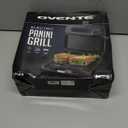 OVENTE Electric Panini Press Grill with Nonstick Plates, LED Indicator Lights, Thermostat Control, Cool Touch Handle, Compact Sandwich Maker Perfect for Cooking Breakfast, Snacks & More, Black GP0401B