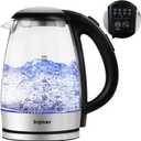 Brightown Electric Kettle, 1.7L, Hot Water Kettle Temperature Control, 4 Presets LED Indicator Lights, Auto Shut-Off, BPA Free, Borosilicate Glass, 1500W Water Boiler for Tea Coffee, Stainless steel