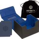 100 Card Deck Box Battle Pack - MTG Deck Box Commander Friendly - Protect 100+ Double Sleeved Cards - Designed for MTG Commander - Sidewinder Deck Box (Blue Interior)