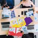 EOOUT 100pcs Plastic Folders with Pockets, Heavy Duty Pocket Folders with 4 Pockets for Office and School, Letter Size, 10 Assorted Colors