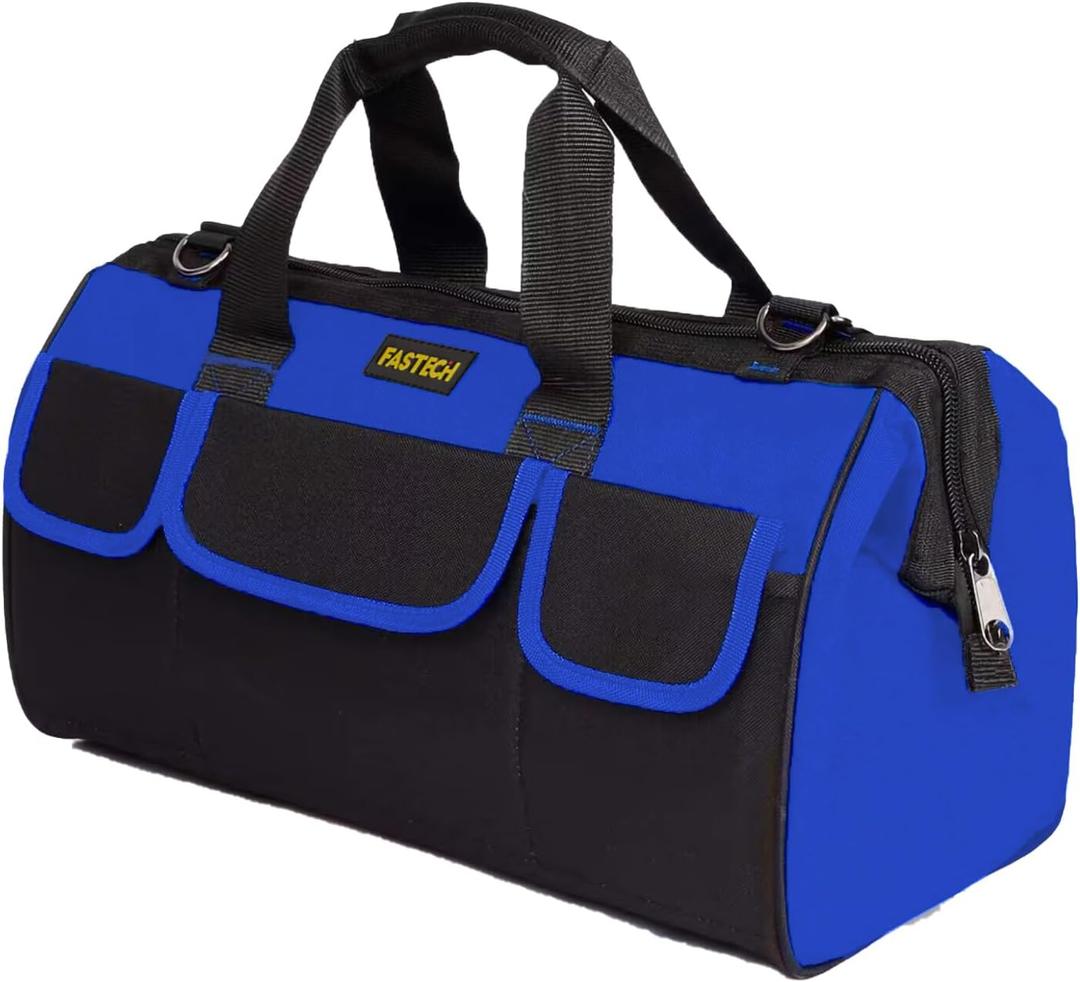 FASTECH 20 Inch Heavy Duty Tool Bag with Wide Mouth for Tool Storage,Carrier and Organizer,Tool Bag for Men/Women, Wide Mouth Tool Bag with Inside Pockets (20 Inch) FASTECH 20 Inch Heavy Duty Tool Bag with Wide Mouth for Tool Storage,Carrier and Organizer,Tool Bag for Men/Women, Wide Mouth Tool Bag with Inside Pockets (20 Inch)