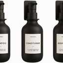 Molimoli Soap Dispenser, Bathroom Soap Dispenser Set, Glass Dispenser, Soap Dispenser for Kitchen, Kitchen Soap Dispenser Pump, 500ml/16.9 Oz, Set of 3, Black